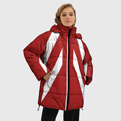 Куртка зимняя женская Дизайн с полосами шестидесятых, цвет: 3D-красный — фото 2