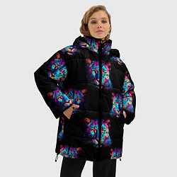 Куртка зимняя женская Паттерн с леопардами, цвет: 3D-черный — фото 2