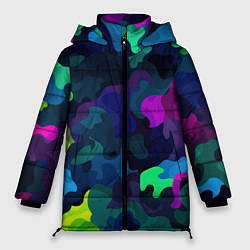 Куртка зимняя женская Хаотичный камуфляж, цвет: 3D-черный