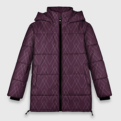 Куртка зимняя женская Бордовый геометричные линии, цвет: 3D-черный
