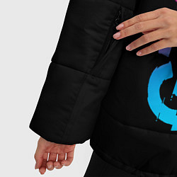 Куртка зимняя женская GTA6 - neon gradient по-вертикали, цвет: 3D-черный — фото 2