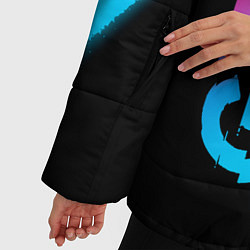Куртка зимняя женская GTA6 - neon gradient вертикально, цвет: 3D-черный — фото 2