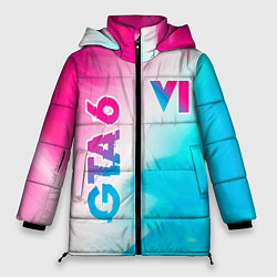 Женская зимняя куртка GTA 6 neon gradient style вертикально