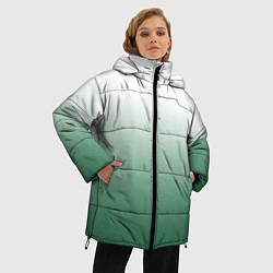Куртка зимняя женская Туманный градиент бело-зелёный, цвет: 3D-черный — фото 2