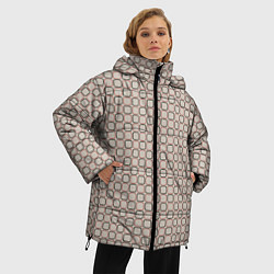 Куртка зимняя женская В клетку стиль 60-х, цвет: 3D-светло-серый — фото 2