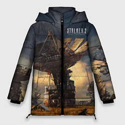 Куртка зимняя женская STALKER 2 спутниковые антенны, цвет: 3D-черный