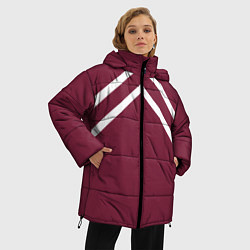 Куртка зимняя женская Бордовая кофта костюм Марата - слово пацана сериал, цвет: 3D-черный — фото 2