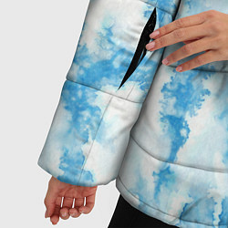 Куртка зимняя женская Морозный узор акварель, цвет: 3D-светло-серый — фото 2