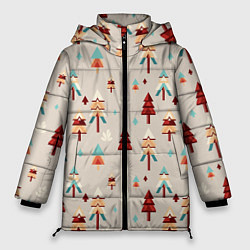 Куртка зимняя женская Елочный узор, цвет: 3D-светло-серый