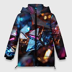 Куртка зимняя женская Разноцветные стекла, цвет: 3D-черный