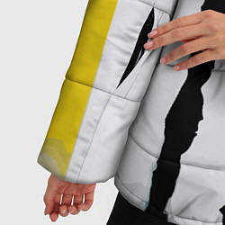 Куртка зимняя женская Цветная абстракция - минимализм, цвет: 3D-красный — фото 2