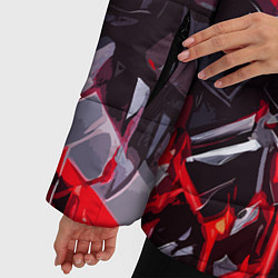 Куртка зимняя женская Адская каменная броня красная, цвет: 3D-светло-серый — фото 2