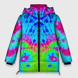 Куртка зимняя женская Tie-Dye abstraction, цвет: 3D-светло-серый
