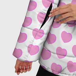 Куртка зимняя женская Нежные розовые сердечки, цвет: 3D-светло-серый — фото 2