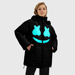Куртка зимняя женская Маршмеллоу голубое лого, цвет: 3D-красный — фото 2