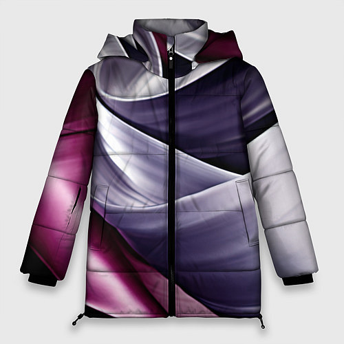 Женская зимняя куртка Абстрактные волнистые полосы / 3D-Светло-серый – фото 1