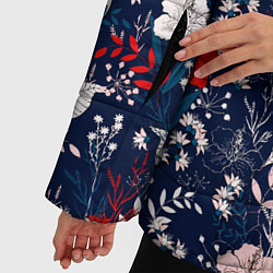 Куртка зимняя женская Цветущие реалистичные цветы, цвет: 3D-светло-серый — фото 2