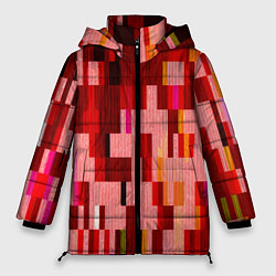 Куртка зимняя женская Красный глитч, цвет: 3D-светло-серый