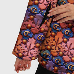 Куртка зимняя женская Абстрактный паттерн мозаикой, цвет: 3D-красный — фото 2