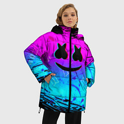 Куртка зимняя женская Маршмэллоу x бтс неоновый стиль, цвет: 3D-красный — фото 2