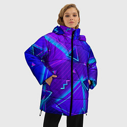 Куртка зимняя женская Neon Pattern colored, цвет: 3D-черный — фото 2