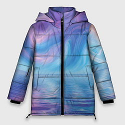 Куртка зимняя женская Абстрактное небо и водная гладь, цвет: 3D-черный