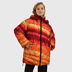 Куртка зимняя женская Тай-дай разводы, цвет: 3D-черный — фото 2
