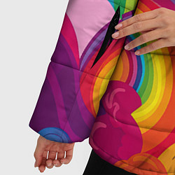 Куртка зимняя женская Радужные яркие волны, цвет: 3D-светло-серый — фото 2