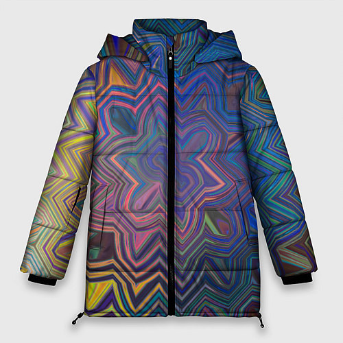 Женская зимняя куртка Абстрактная мандала / 3D-Светло-серый – фото 1