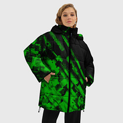Куртка зимняя женская Неоновые полосы цветные, цвет: 3D-светло-серый — фото 2