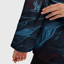 Куртка зимняя женская Яркая волнистая абстракция, цвет: 3D-красный — фото 2