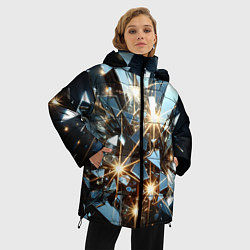 Куртка зимняя женская Текстура с осколками, цвет: 3D-черный — фото 2