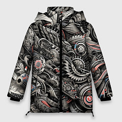 Куртка зимняя женская Тату - нейросеть, цвет: 3D-черный