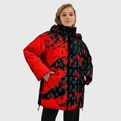Куртка зимняя женская Destiny краски надписи текстура, цвет: 3D-светло-серый — фото 2