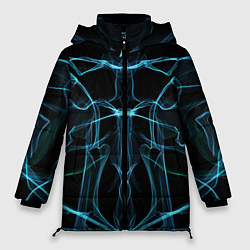 Куртка зимняя женская Мягкие абстрактные симметричные линии, цвет: 3D-светло-серый