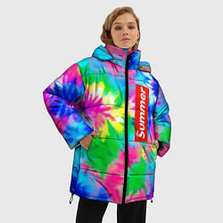 Куртка зимняя женская Color abstraction - summer, цвет: 3D-черный — фото 2
