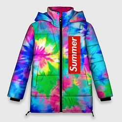 Куртка зимняя женская Color abstraction - summer, цвет: 3D-красный
