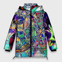 Куртка зимняя женская Сплетенные круги Инь Ян, цвет: 3D-черный