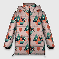 Куртка зимняя женская Абстракция, треугольник, цвет: 3D-черный