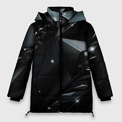Куртка зимняя женская Black luxury abstract, цвет: 3D-светло-серый
