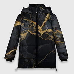 Куртка зимняя женская Золотой путь на черном граните, цвет: 3D-светло-серый