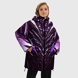 Куртка зимняя женская Фиолетовые кристаллы и камень, цвет: 3D-черный — фото 2
