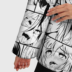 Куртка зимняя женская Ahegao pattern, цвет: 3D-черный — фото 2