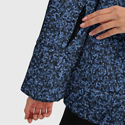 Куртка зимняя женская Тёмный синий паттерн мелкая мозаика, цвет: 3D-черный — фото 2