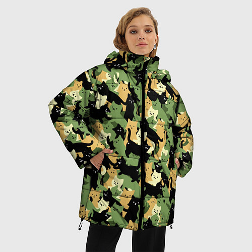 Женская зимняя куртка Котофляж / 3D-Светло-серый – фото 3