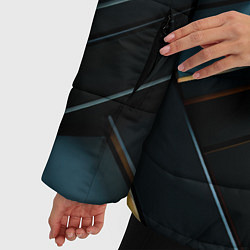 Куртка зимняя женская Черные и золотые слитки, цвет: 3D-черный — фото 2