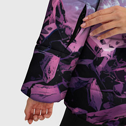 Куртка зимняя женская Абстрактные частицы в космосе, цвет: 3D-светло-серый — фото 2