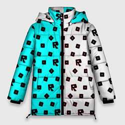 Куртка зимняя женская Roblox pattern logo mobile, цвет: 3D-черный