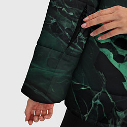 Куртка зимняя женская Черно-зеленый мрамор, цвет: 3D-красный — фото 2