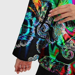 Куртка зимняя женская Слоники в орнаменте, цвет: 3D-черный — фото 2